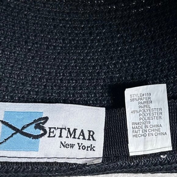 Betmar New York Paper Straw Hat Travel Lightweight Outdoors Beach Hiking Gardeni